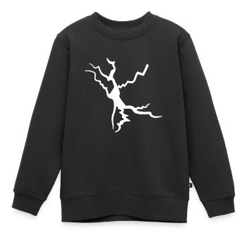 Weißer Riss Spaltung Blitz Dekoration - Kinder Premium Organic Sweatshirt - Schwarz - Vorne - AI Model Kid Female (0cm)