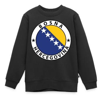 Bosnien und Herzegowina - Kinder Premium Organic Sweatshirt - Schwarz - Vorne - AI Model Kid Female (0cm)