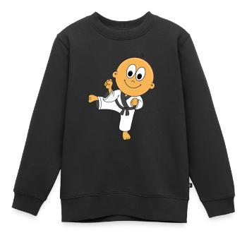BABY - KIND - KARATE - JUDO - SELBSTVERTEIDIGUNG - Kinder Premium Organic Sweatshirt - Schwarz - Vorne - AI Model Kid Female (0cm)