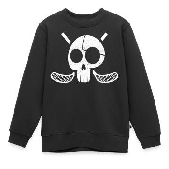 Unihockey Spieler Floorball Unihockey Spiel - Kinder Premium Organic Sweatshirt - Schwarz - Vorne - AI Model Kid Female (0cm)