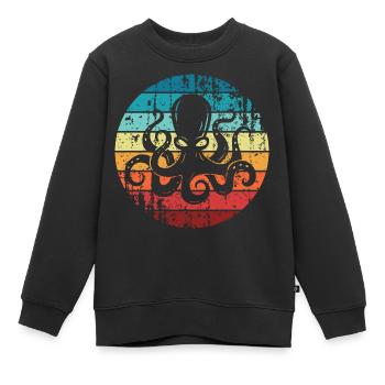 poulpes poulpes calmars - Sweat Premium enfant bio - noir - Devant - AI Model Kid Female (0cm)