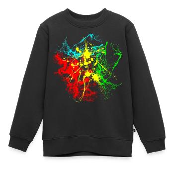 Éclaboussures de peinture - Sweat Premium enfant bio - noir - Devant - AI Model Kid Female (0cm)
