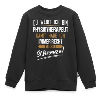 Physiotherapeut Physio Praxis Physiotherapie - Kinder Premium Organic Sweatshirt - Schwarz - Vorne - AI Model Kid Female (0cm)