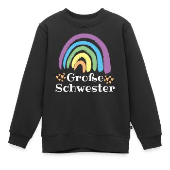 GROSSE SCHWESTER - NACHWUCHS - BABY - GESCHWISTER - Kinder Premium Organic Sweatshirt - Schwarz - Vorne - AI Model Kid Female (0cm)
