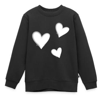 herz herzen - Kinder Premium Organic Sweatshirt - Schwarz - Vorne - AI Model Kid Female (0cm)