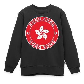 Hong Kong - Sweat Premium enfant bio - noir - Devant - AI Model Kid Female (0cm)