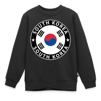 Corée du Sud - Sweat Premium enfant bio - noir - Devant - AI Model Kid Female (0cm)