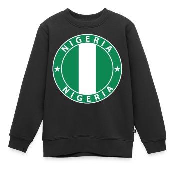 Nigéria - Sweat Premium enfant bio - noir - Devant - AI Model Kid Female (0cm)