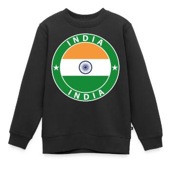 Inde - Sweat Premium enfant bio - noir - Devant - AI Model Kid Female (0cm)