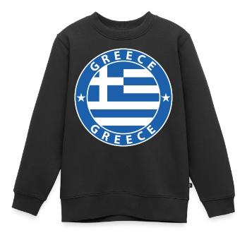 Grèce - Sweat Premium enfant bio - noir - Devant - AI Model Kid Female (0cm)