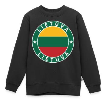 Lituanie - Sweat Premium enfant bio - noir - Devant - AI Model Kid Female (0cm)