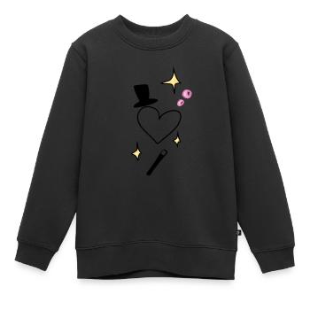 Zauberer herz - Kinder Premium Organic Sweatshirt - Schwarz - Vorne - AI Model Kid Female (0cm)