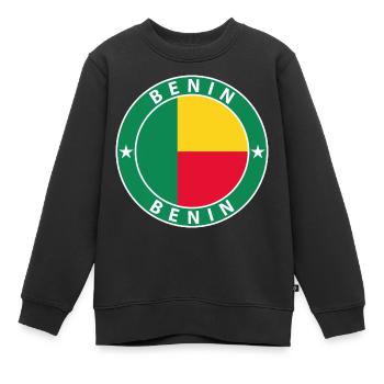 Bénin - Sweat Premium enfant bio - noir - Devant - AI Model Kid Female (0cm)
