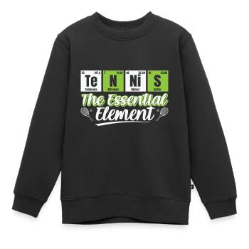 Tennis Zitat Tennis Das wesentliche Element - Kinder Premium Organic Sweatshirt - Schwarz - Vorne - AI Model Kid Female (0cm)