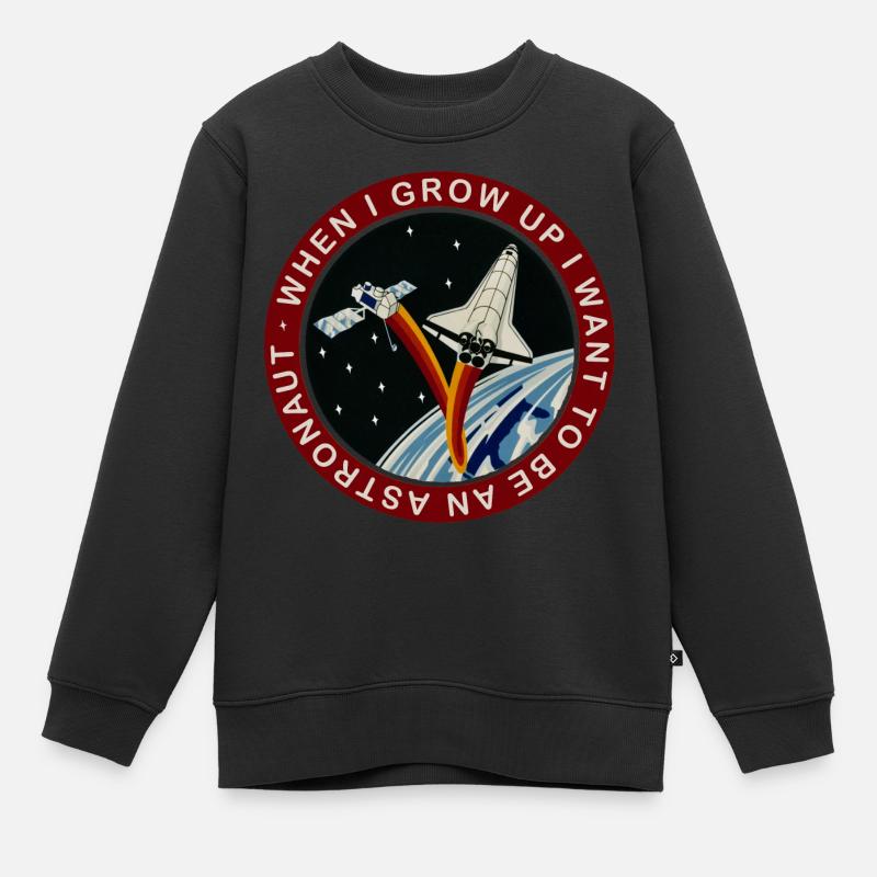 NASA Wenn Ich Groß Bin Werde Ich Astronaut Spruch - Kinder Premium Organic Sweatshirt - Schwarz