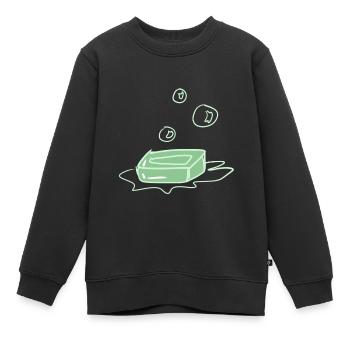 savon propre - Sweat Premium enfant bio - noir - Devant - AI Model Kid Female (0cm)