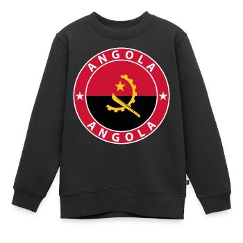 Angola - Sweat Premium enfant bio - noir - Devant - AI Model Kid Female (0cm)