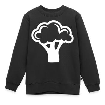 Légumes au brocoli - Sweat Premium enfant bio - noir - Devant - AI Model Kid Female (0cm)