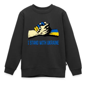 Je suis aux côtés de l’Ukraine - Sweat Premium enfant bio - noir - Devant - AI Model Kid Female (0cm)