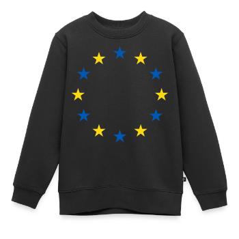 Ukraine EU Flagge Freiheit Frieden - Kinder Premium Organic Sweatshirt - Schwarz - Vorne - AI Model Kid Female (0cm)