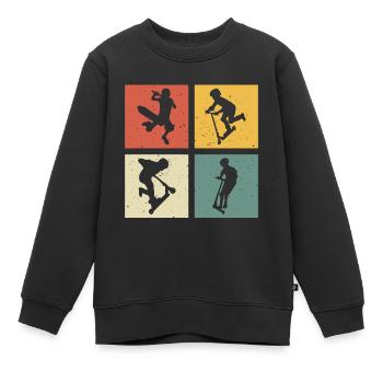 Scooter retro scooter scooter - Kids Premium Organic Sweatshirt - black - Front - AI Model Kid Female (0cm)