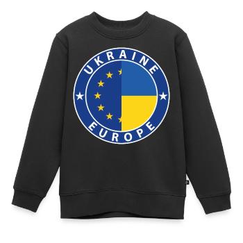 Ukraine EU - Kinder Premium Organic Sweatshirt - Schwarz - Vorne - AI Model Kid Female (0cm)