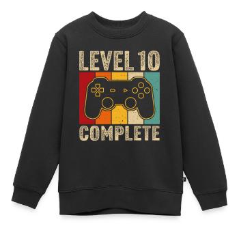 10.Geburtstag - 10 Jahre Gamer Level 10 complete - Kinder Premium Organic Sweatshirt - Schwarz - Vorne - AI Model Kid Female (0cm)
