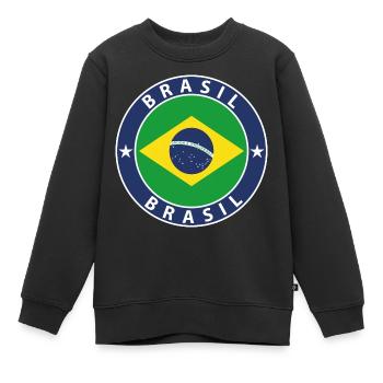 Brasilien - Kinder Premium Organic Sweatshirt - Schwarz - Vorne - AI Model Kid Female (0cm)