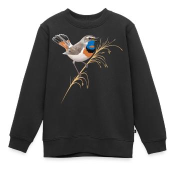 Blaukehlchen Blue Throat Blauwborst - Kinder Premium Organic Sweatshirt - Schwarz - Vorne - AI Model Kid Female (0cm)