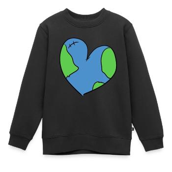 changement climatique cœur protection du climat climat terre - Sweat Premium enfant bio - noir - Devant - AI Model Kid Female (0cm)
