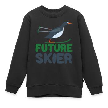 Future Skier Skiing Ski Baby Junge Mädchen - Kinder Premium Organic Sweatshirt - Schwarz - Vorne - AI Model Kid Female (0cm)