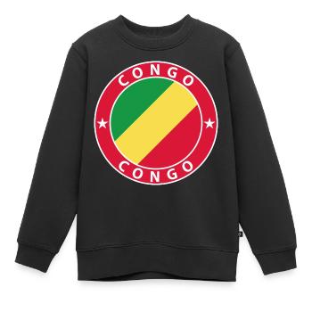 Congo - Sweat Premium enfant bio - noir - Devant - AI Model Kid Female (0cm)