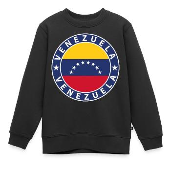 Venezuela - Sweat Premium enfant bio - noir - Devant - AI Model Kid Female (0cm)