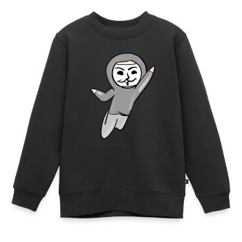 anonym anonymous hacker maske hacken programmierer - Kinder Premium Organic Sweatshirt - Schwarz - Vorne - AI Model Kid Female (0cm)