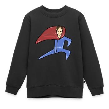 héros super-héros homme sauveur symbole - Sweat Premium enfant bio - noir - Devant - AI Model Kid Female (0cm)