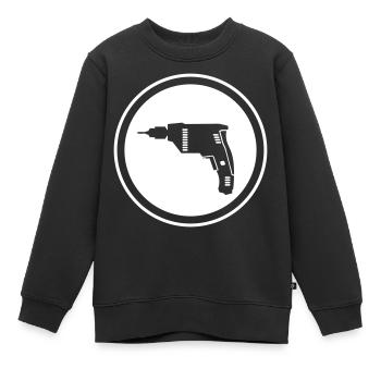 Bohrmaschine - Kinder Premium Organic Sweatshirt - Schwarz - Vorne - AI Model Kid Female (0cm)