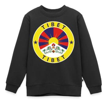 Tibet - Sweat Premium enfant bio - noir - Devant - AI Model Kid Female (0cm)