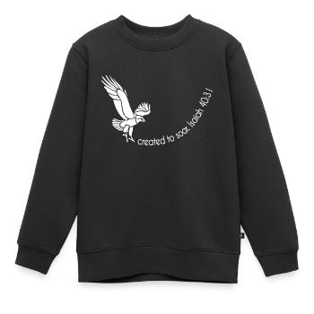 Christliches Design geschaffen, um Jesaja 40:31 zu schweben - Kinder Premium Organic Sweatshirt - Schwarz - Vorne - AI Model Kid Female (0cm)