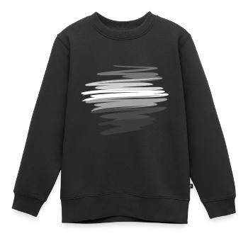 grau verlauf linie strich - Kinder Premium Organic Sweatshirt - Schwarz - Vorne - AI Model Kid Female (0cm)
