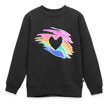 farben symbol herz liebe effekt - Kinder Premium Organic Sweatshirt - Schwarz - Vorne - AI Model Kid Female (0cm)