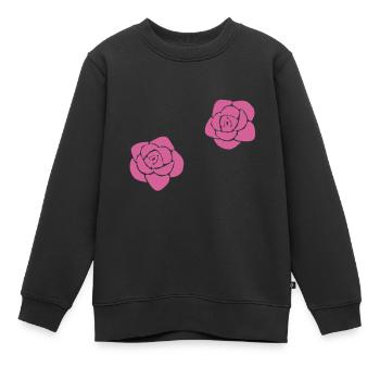 fleurs rose fleur symbole plante rose - Sweat Premium enfant bio - noir - Devant - AI Model Kid Female (0cm)