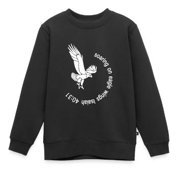 Christliches Design auf Eagle Wings Isaiah 40 - Kinder Premium Organic Sweatshirt - Schwarz - Vorne - AI Model Kid Female (0cm)