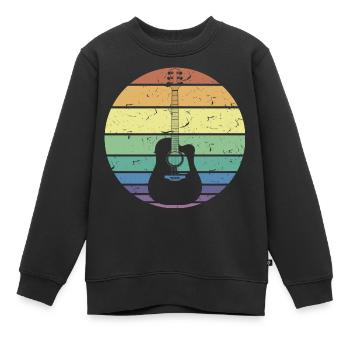 Retro Akustikgitarre Gitarrist Gitarrist Gitarrist Geschenk - Kinder Premium Organic Sweatshirt - Schwarz - Vorne - AI Model Kid Female (0cm)
