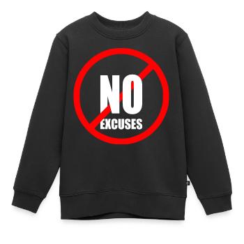 No excuses - Sweat Premium enfant bio - noir - Devant - AI Model Kid Female (0cm)