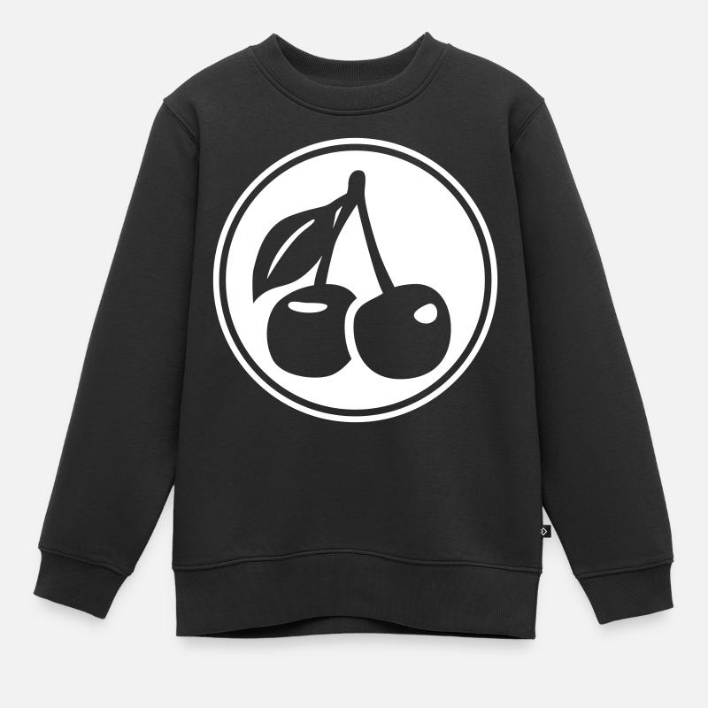 Kirschen symbol - Kinder Premium Organic Sweatshirt - Schwarz