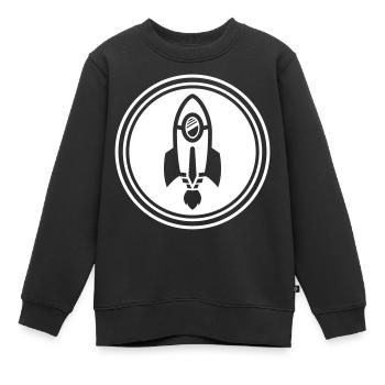 Symbole de fusée - Sweat Premium enfant bio - noir - Devant - AI Model Kid Female (0cm)