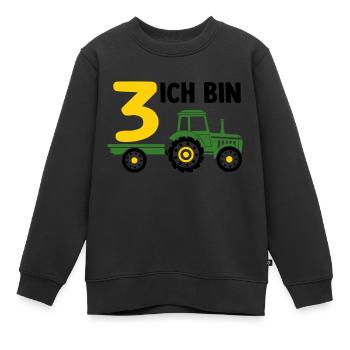 3. Geburtstag - 3 jahre kinder tracker trecker - Kinder Premium Organic Sweatshirt - Schwarz - Vorne - AI Model Kid Female (0cm)