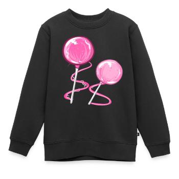 sucettes roses cake pop - Sweat Premium enfant bio - noir - Devant - AI Model Kid Female (0cm)
