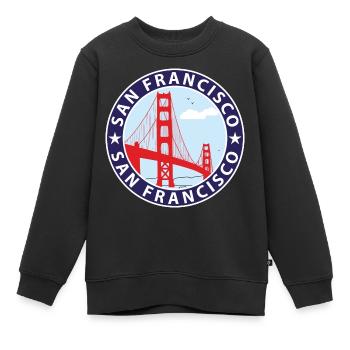 San Francisco - Sweat Premium enfant bio - noir - Devant - AI Model Kid Female (0cm)