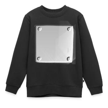 surface métallique clou forme carré carrée - Sweat Premium enfant bio - noir - Devant - AI Model Kid Female (0cm)